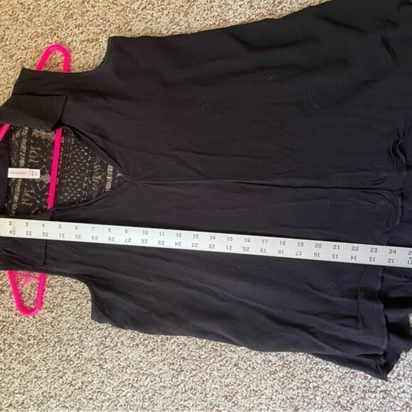 Xhilaration Black Lace Back Tank Top Blouse size M Collar V-neck Dressy Casual - Picture 8 of 11